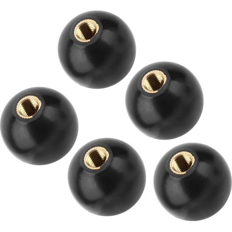 TONYSA 5pcs bouton de levier à bille, bouton de levier M10 35 de bakélite à boule ronde ronde noire