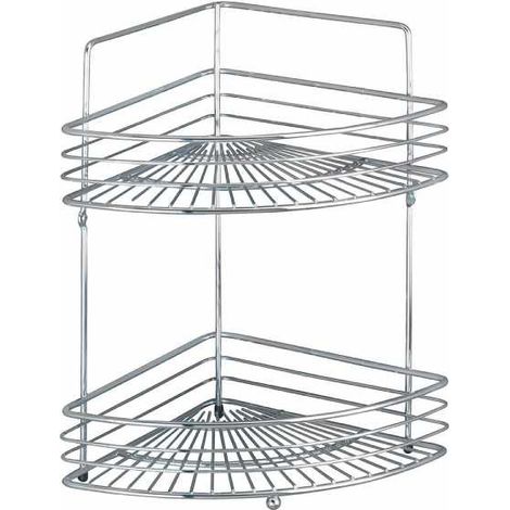Wenko 16821100 Angoliera Milano, 2 Ripiani, Acciaio, 22 x 37 x 31,5 cm, Cromo (1/6)