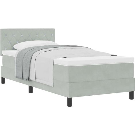 Maison Exclusive - Boxspringbett mit Matratze Hellgrau 90 x 200 c