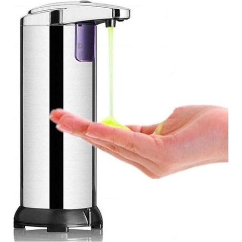 pair Distributeur de Savon Automatique en Acier Inoxydable avec Base Imperméable, Capteur de Mouvement Infrarouge et Commutateur Réglable (1/5)