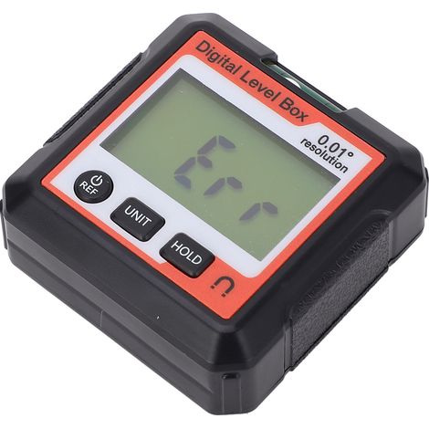 Indicateur d'angle numérique 4x90 degrés, niveau à bulle avec base magnétique, orange et blanc (1/5)