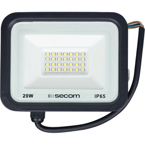 Faro LED TenkoS2 20W 1600lm IP65 14x3x11cm 6000K Nero 30000H SECOM