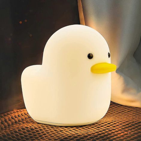Veilleuse canard rechargeable, veilleuse pour enfants avec capteur tactile, lampe LED souple en silicone portable, animal (1/4)