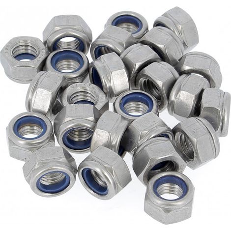 Sachet de 25 Écrous Nylstop M10 Inox A2 DIN 985