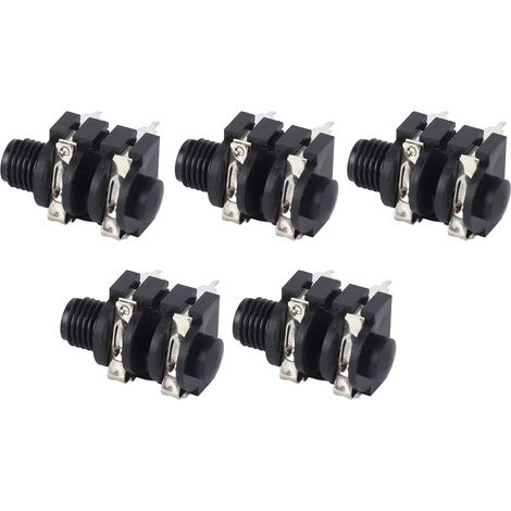 Cinq prises jack stéréo 6,35 mm à 4 broches, entrée 6,5 mm, transmission stable, utilisation facile, convient aux microphones, guitares électriques, etc., prise à borne négative. (1/5)