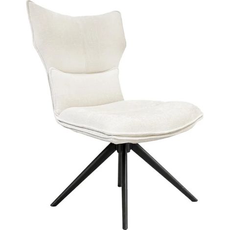 Chaise rotative 360° en tissu beige rembourrage ergonomique - PHIL (1/5)