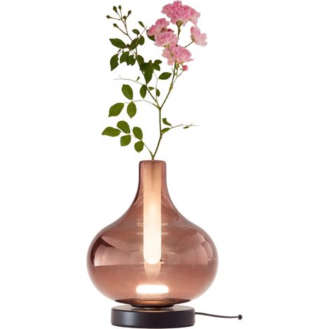 Lampe De Table Crodo Amethyst 7W Led Intégrée, Température De Couleur 2700K-3000K-4000K, Variateur Tactile, Verre Borosilicate Et Métal - Crodo (1/3)