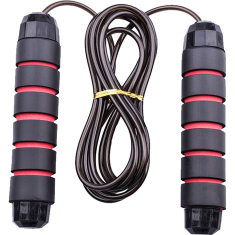 Corde à Sauter - Câble en Acier Réglable - Manches en Mousse à Mémoire - Roulements à Billes - Pour Entraînement Cardio et Fitness - 1 Pièce (1/5)