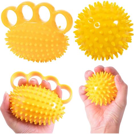 Espansori a due dita e sfere di pressione per anziani, palla per esercizi per le mani, alleviare lo stress, migliorare la flessibilità, alleviare dita e polsi (1/5)