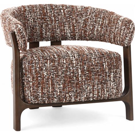 Fauteuil lounge en tissu texturé noisette - noisette (1/5)