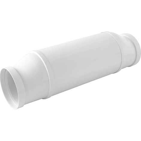 La Ventilazione STK125B Silenziatore acustico eccentrico per cappe e canalizzazioni ø 125 mm. colore bianco.