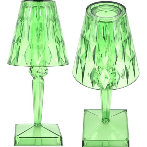 Dimmbare LED-Schreibtischlampe mit Kristallprisma, Innenbeleuchtung mit USB-Ladefunktion, Grün (1/5)