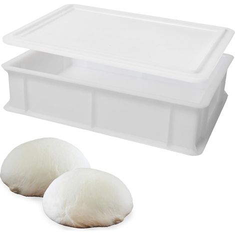 HOXILEELEO - Boîte à pâte à pizza et à pain Récipient alimentaire pour pâte à pain Boîte à pâte Boîte en plastique avec couvercle 30 x 40 x 10 cm (1/4)