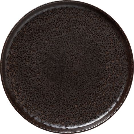 Lot de 6 assiettes en Grès Marron métallisées H 30 mm Ø 280 mm - Was Germany