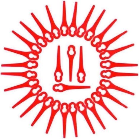 Lame di ricambio (rosse) per tagliaerba Florabest - Confezione da 100 - Rosse