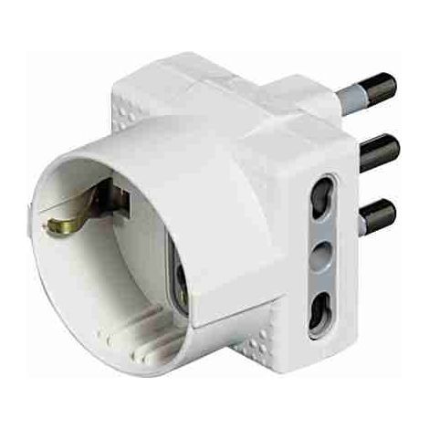 BTIS3611DE Adattatore TRIS - 1 presa tedesca 2 prese bipasso 10/16A bianco