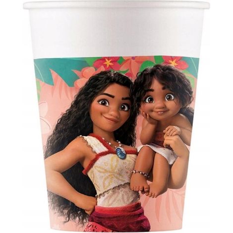 VAIANA 2 Gobelets en papier Moana II Disney pour fête d'anniversaire 200 ml, 8 pièces. (1/2)
