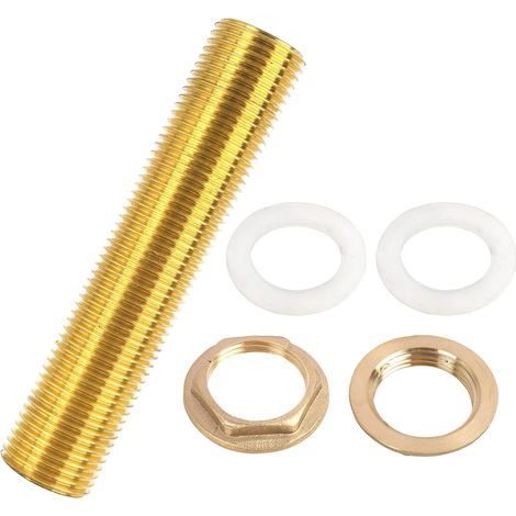 Messing-Rohrverschraubung G1/2 mit Silikondichtungen für Wassertanks, robust und korrosionsbeständig, Gold, geeignet für Öffnungen von 21 bis 26 cm (G1/2) (1/5)