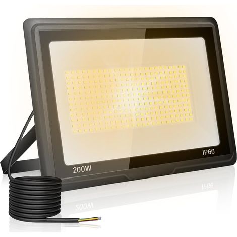 200W Projecteur Led Extérieur, Spot Led Exterieur 20000LM 3000K Blanche Chaude IP66 ImperméAble Projecteur Exterieur Pour Jardin Garage Patio Grange Cour (1/5)