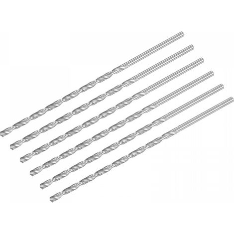 HSS Haute Vitesse Acier Extra Long Forets Hélicoïdaux 5.2mm Perceuse Diamètre 200mm Longueur 6 Pcs (1/5)