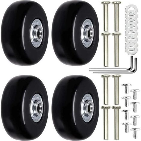 Roues de Valise - Caoutchouc PU - Diamètre 40 mm - Largeur 18 mm - Pour Bagages - 4 Pièces (1/4)