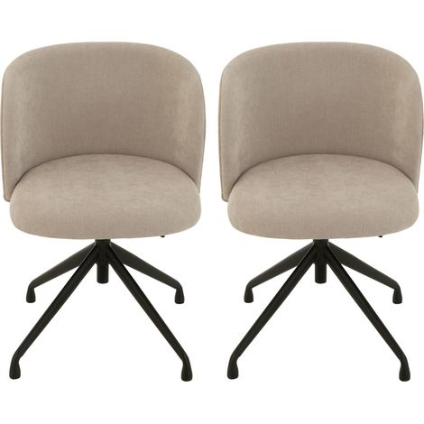 Chaises pivotantes réglables en hauteur en tissu (lot de 2) - MIA (1/5)
