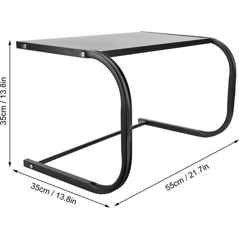Ortviai Étagère de cuisine 2 niveaux en acier carbone noir, support robuste pour four micro-ondes et grille-pain (1/4)