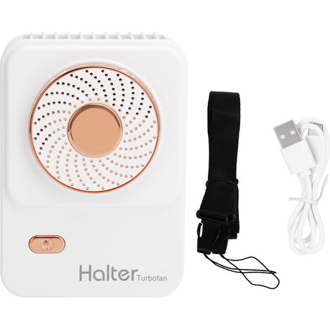 Ventilateur de cou rechargeable USB, 3 vitesses, portable pour extérieur - Blanc (1/5)