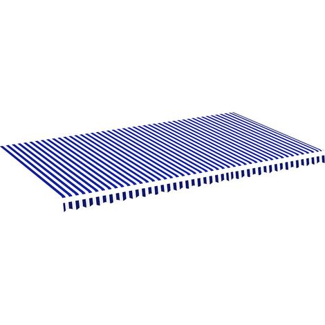 Tessuto di Ricambio per Tenda da Sole Blu e Bianco 6x3,5 m (1/4)