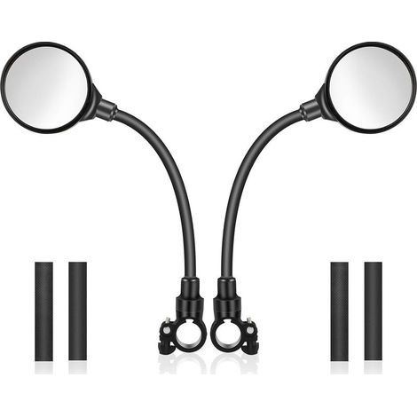 2-teiliger Fahrradrückspiegel, HD-Konvexspiegel, verstellbar um 360 Grad, für 22,2-mm-Lenker, Sicherheits-Rückspiegel für Fahrräder, Roller, Mountainbike, E-Bike, Motorrad (1/5)