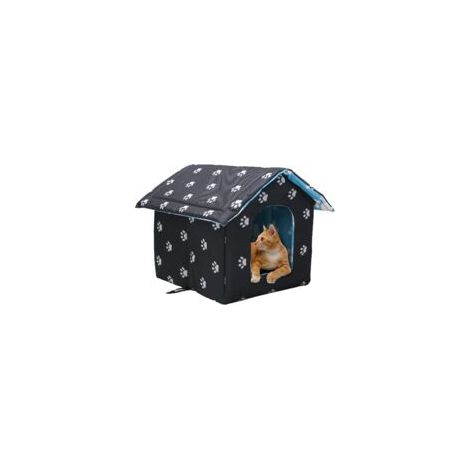 Niche Chat Extérieur, 40 x 38 x 35 cm Maison pour Chat Exterieur, Pliable, Étanche, Maison pour Chat Exterieur Hiver, Niche Chat Exterieur, pour Chats Sauvages, Chats Errants d'Extérieur
