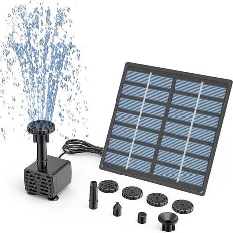 Fontaine solaire - Kit de pompe DIY amélioré avec 6 buses et câble de 3 m - 11 cm (1/5)