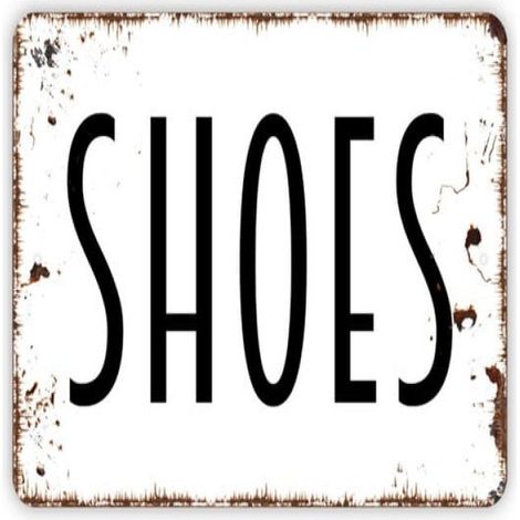 Panneau Métallique Chaussures - 20 x 30 cm - Design Vintage - Pour Intérieur Extérieur - 1 Pièce