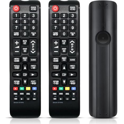 Set mit 2 Universalfernbedienungen für Samsung Fernseher – Ersatzfernbedienung kompatibel mit Samsung Smart TVs, QLED, UHD, 4K/8K – sofort einsatzbereit (1/5)