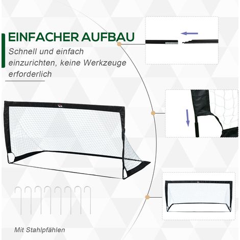 Lot de 2 buts de foot pliables, 183 x 90 x 90 cm, résistants aux intempéries, avec sac de transport. Buts de foot extérieur pour adultes, parfaits pour les loisirs, le jardin et l'entraînement. Couleu (1/4)