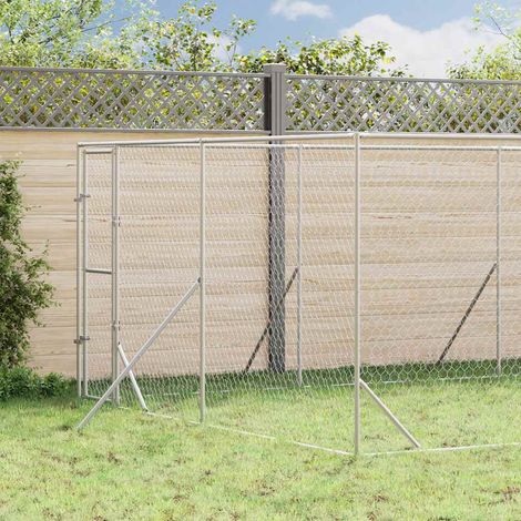 Outdoor-Hundezwinger Silbern 4x12x2 m Verzinkter Stahl