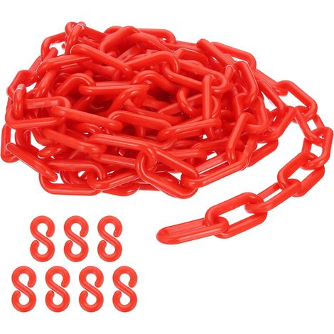 5M Chaîne en Plastique pour Contrôle des Sécurité 8mm Rouge (1/5)