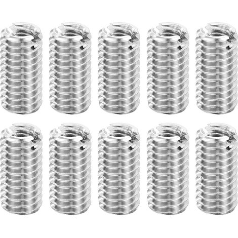 QUARKZMAN Raccord Réduction Fileté À Manchon 10 Pcs M6x1 Mâle À M4x0.7 Femelle Écrou Réducteur Acier Inoxydable Raccord Conversion Fileté Manchon Réparation Fileté Écrou Réducteur Argent (1/5)