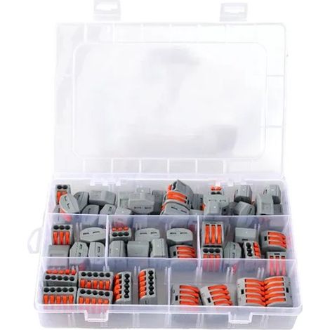 Connecteur Électrique À Levier - Bornes De Dérivation Compactes Pour Fils Rigides Et Souples - Assortiment 36 Pièces (1/2)