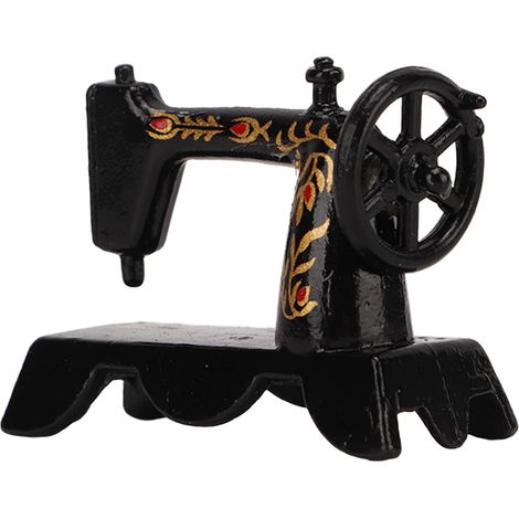 Machine à coudre miniature vintage à l'échelle 1:12 pour maison de poupée, pour enfants et adultes (1/5)