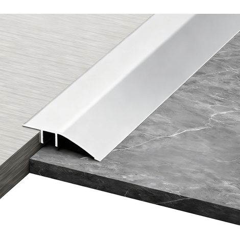 Profilé de transition, compensation de hauteur, 0,9 m x 4,3 cm, en aluminium, rail de transition, autocollant, compensation de hauteur 8 à 15 mm, convient pour seuils d'ouverture de porte, rampes (1/5)