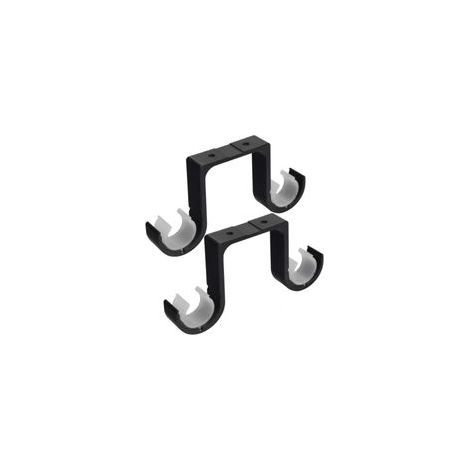 2 supports mur/ plafond pour tringle 28–33 mm - Alliage antirouille, double fixation, robuste et design