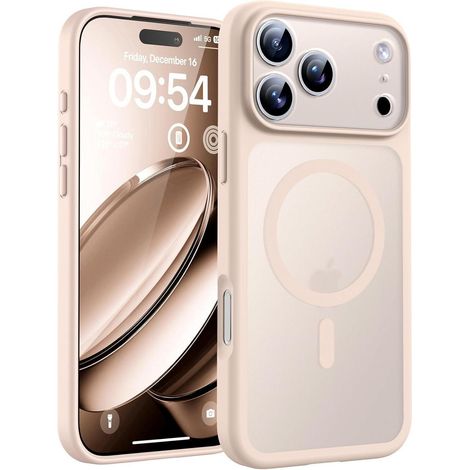 Coque magnétique pour iPhone 17 Pro Max, protection caméra, anneau intégré, sable du désert (1/5)