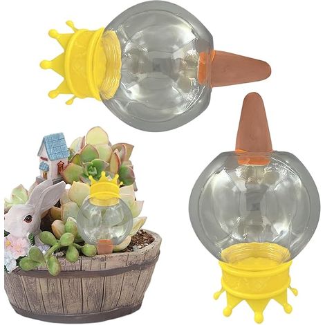 Lot de4 boules d'arrosage automatique pour pots de fleurs d'intérieur et d'extérieur avec pointes et ampoules pour arrosage automatique (1/4)