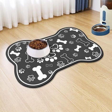 Tapis d'alimentation pour animaux (chien et chat) - Taille S - 30 x 40 cm - Tapis récupérateur d'eau et de nourriture - Tapis en terre de diatomées - Séchage rapide - Tapis anti-déversement - Tapis de (1/5)