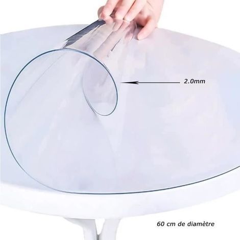 Cellfast – Nappe de table ronde transparente en PVC – Antidérapante et imperméable – 60cm de diamètre – Facile à nettoyer