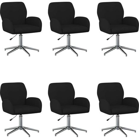 Maison Exclusive - Sedie da scrivania girevoli 6 pz 54 x 58 x 90 cm Nero Tessuto (1/5)