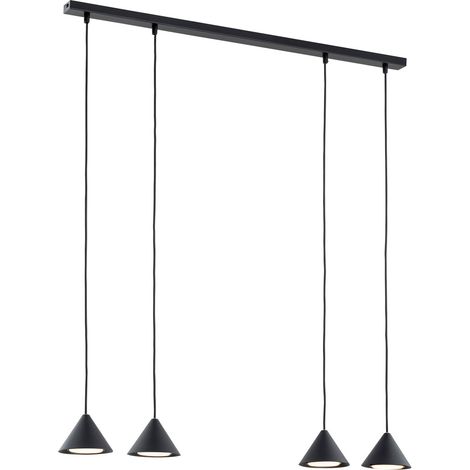 Suspension noire barre 4 cônes réglables GX53 12W ELIT (1/5)