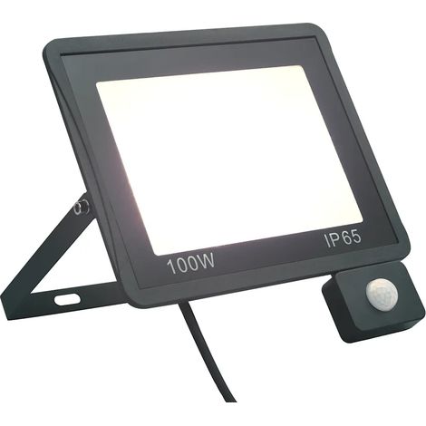 Faretto LED con sensore esterno 27 x 25 cm rilevamento 180° angolo di illuminazione 6000 K in alluminio nero 020046092
