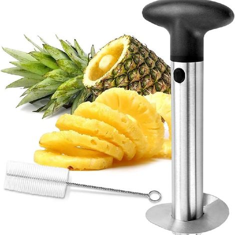 Outil de découpe et de tranchage d'ananas, coupe-ananas en acier inoxydable, éplucheur de fruits, coupe-trancheur avec lame tranchante, éplucheur d'ananas pour la maison et la cuisine (1/4)